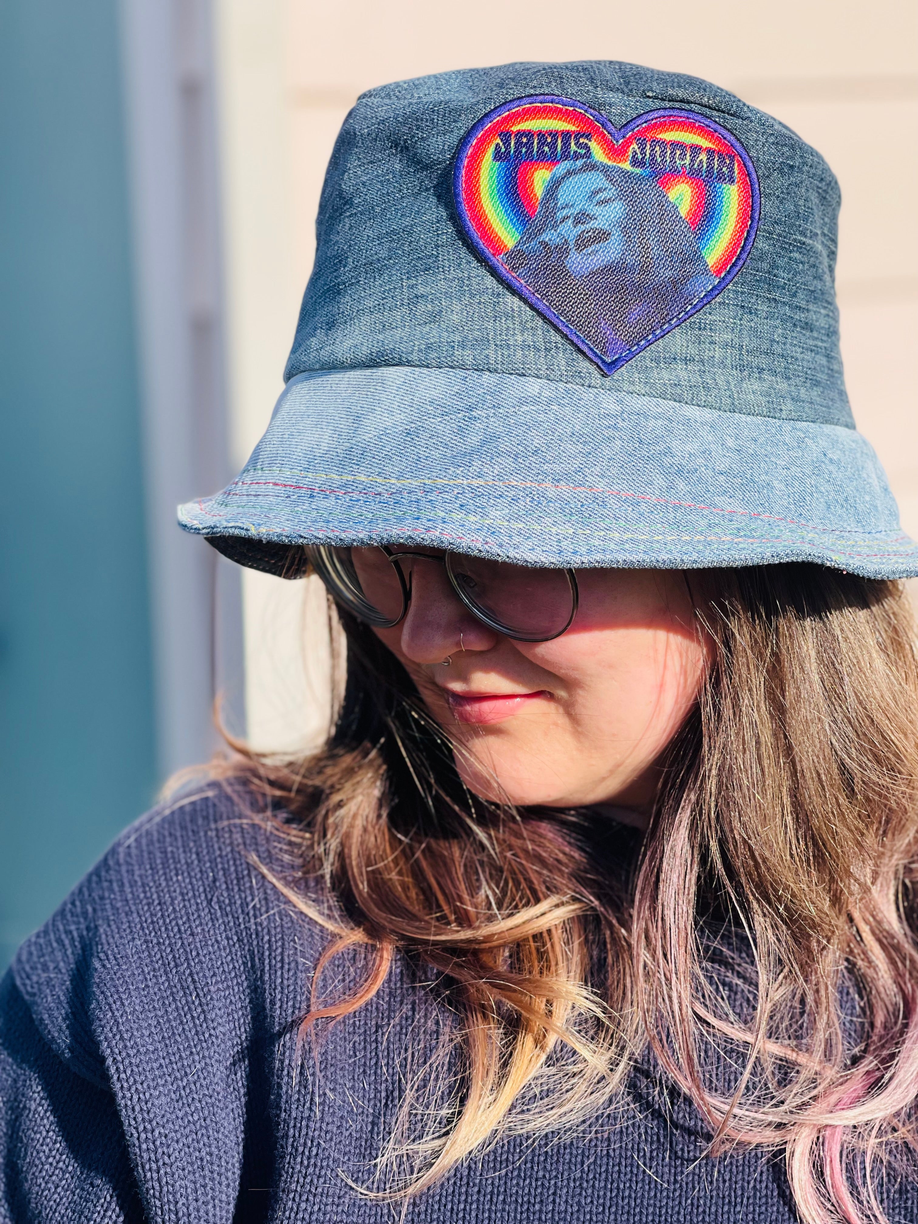 Janis Joplin Denim Bucket Hat – ohippyday